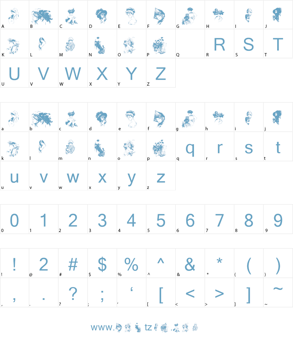 Fisher's Women Font Character